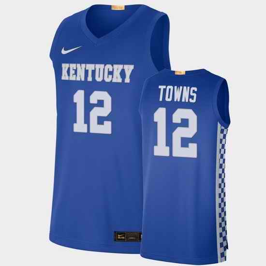 Men Kentucky Wildcats Karl Anthony Towns College Basketball Limited Royal Jersey
